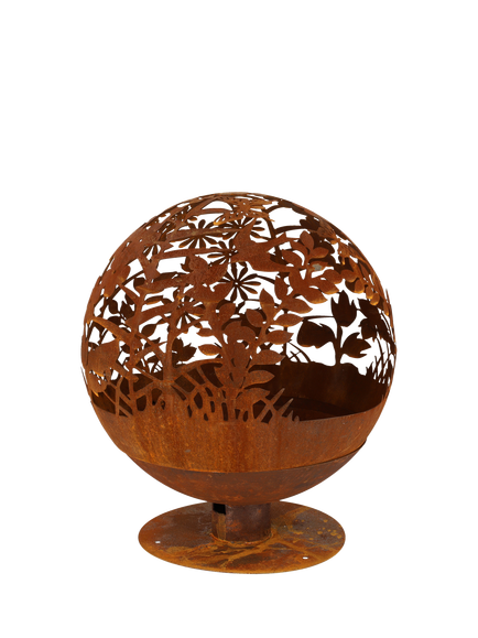 Fallen Fruits Meadow Globe Firepit, Rust - view 2, Rust