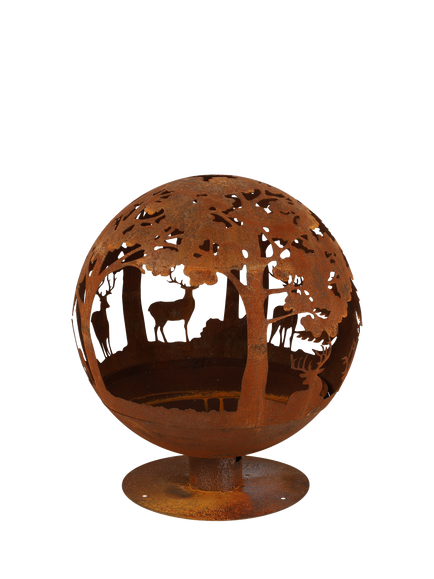 Fallen Fruits Woodland Globe Firepit, Rust, Rust