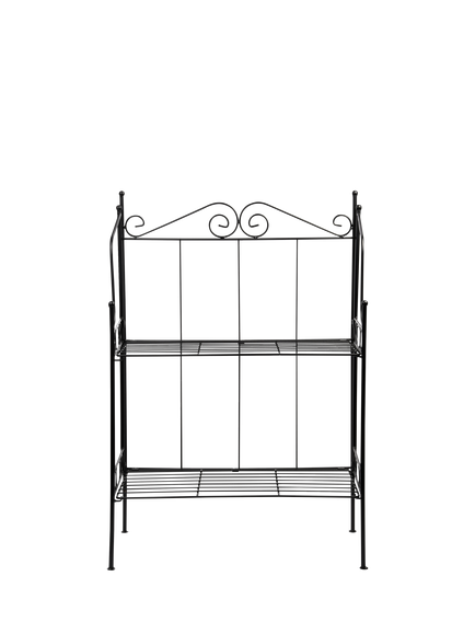Fallen Fruits Folding 2 Tier Etagere Plant Stand, H79.5cm, Black, Black