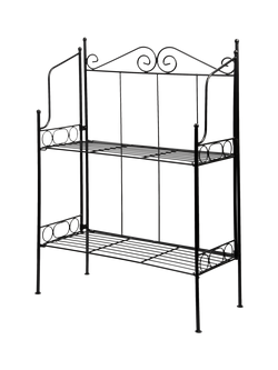 Fallen Fruits Folding 2 Tier Etagere Plant Stand, H79.5cm, Black - view 2, Black