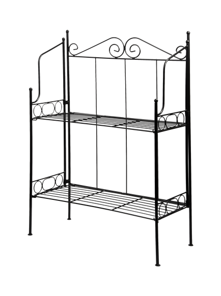 Fallen Fruits Folding 2 Tier Etagere Plant Stand, H79.5cm, Black - view 2, Black