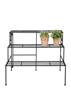 Fallen Fruits Folding 3 Step Etagere Plant Stand, H65cm, Black, Black
