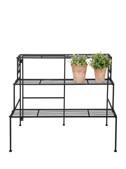 Fallen Fruits Folding 3 Step Etagere Plant Stand, H65cm, Black, Black