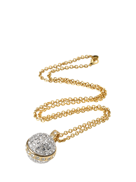 Pre-loved Large Crystal Encrusted Ball Pendant, Gold, Gold