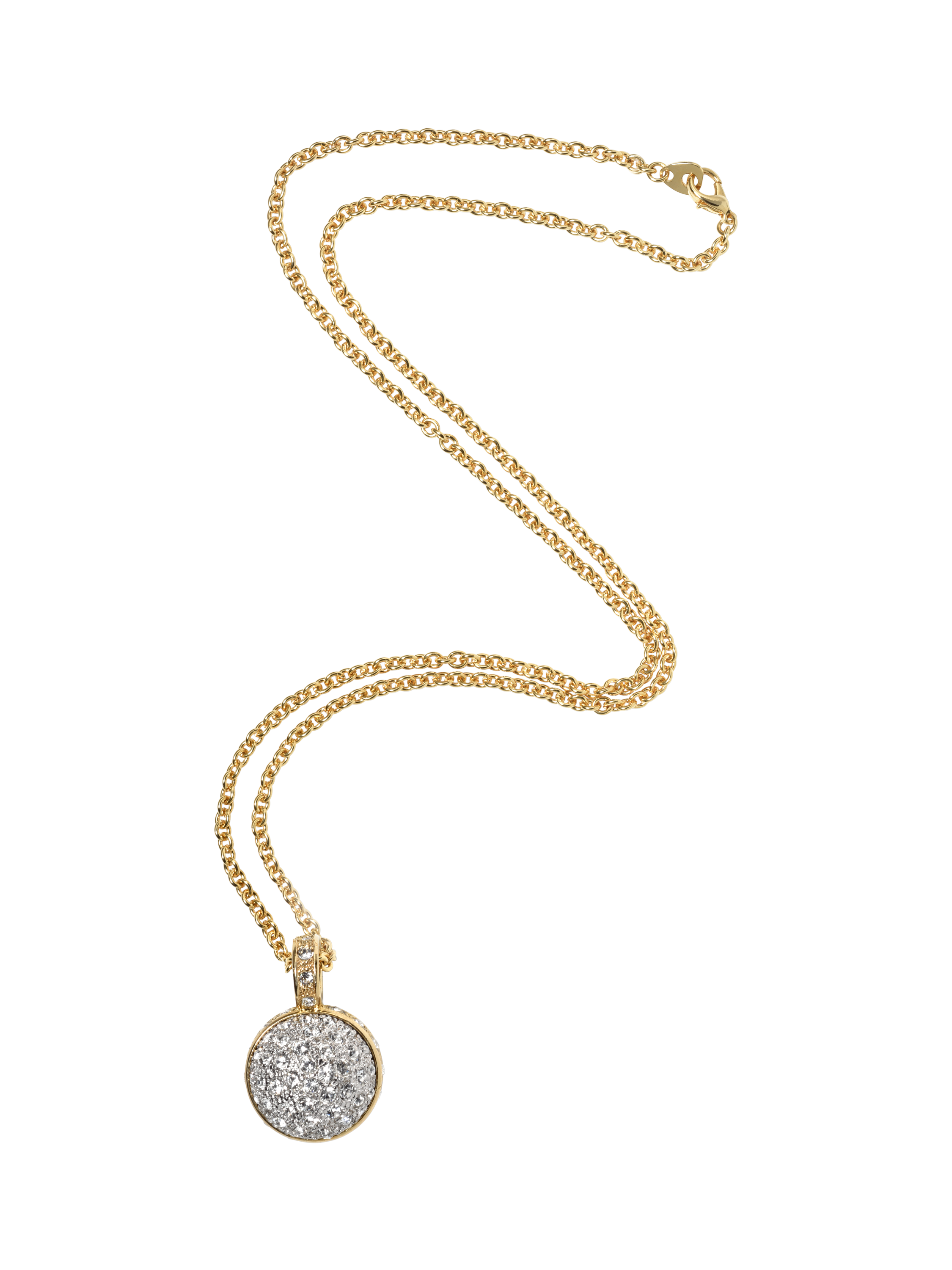 Product image 3 of 4, which shows Pre-loved Large Crystal Encrusted Ball Pendant, Gold