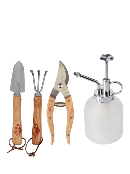 Fallen Fruits Indoor Plant Mini Gardening Tool Set, 4 Piece, Natural