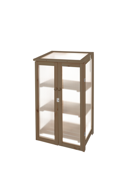 Fallen Fruits Large Upright 3 Shelf Pine Wood Cold Frame - view 2, Natural
