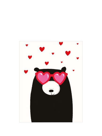 Art File Bear Heart Sunglasses Valentine's Day Card, Multi