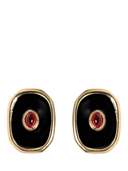 Pre-loved Statement Enamel Earrings, Red/Black, Red/Black