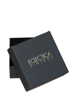 Pre-loved Oval Crystal Clip On Earrings, Blue - view 2, Blue