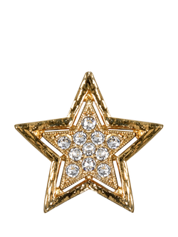 Pre-loved Crystal Star Stick Pin, Gold/Clear, Gold/Clear