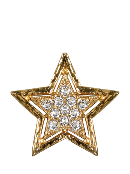 Pre-loved Crystal Star Stick Pin, Gold/Clear, Gold/Clear