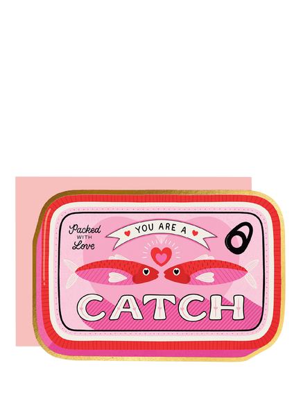 Eleanor Stuart Catch Sardines Die-Cut Valentine's Day Card, Multi