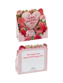 Hallmark Mini 3D & Pop Up Pink Heart & Florals Valentine's Day Card, Multi