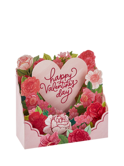 Hallmark Mini 3D & Pop Up Pink Heart & Florals Valentine's Day Card - view 2, Multi