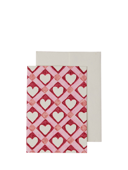 Paper Mirchi Red Checks Heart Valentine's Day Card - view 2, Multi