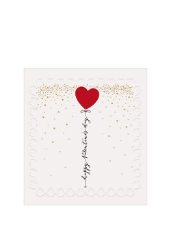 The Proper Mail Company Heart Balloon Valentine's Day Card, Multi