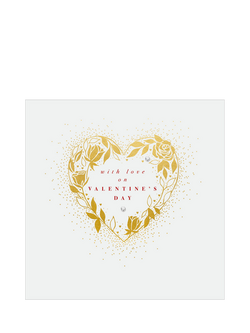 The Proper Mail Company Heart With Roses Valentine's Day Card, Multi