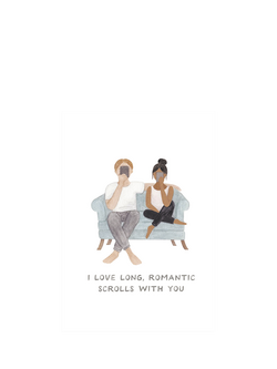 Woodmansterne Romantic Scrolls Valentine's Day Card, Multi