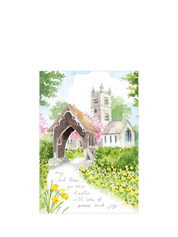 Woodmansterne Church Daffodils Easter Card, Multi