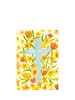 Woodmansterne Cross Among Spring Flowers Easter Card, Multi