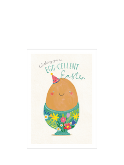 Woodmansterne Egg With A Face In A Cup Easter Card, Multi