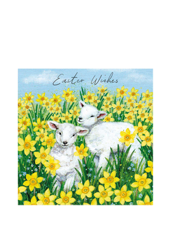 Woodmansterne Two Lambs & Daffodils Easter Card, Multi