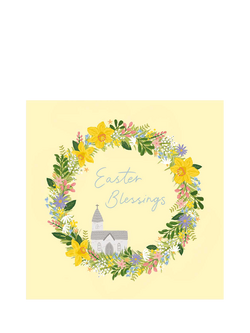 Woodmansterne Wreath & Church Easter Card, Multi