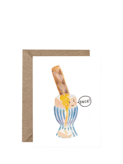 Western Sketch Dippy Egg Easter Card, Multi