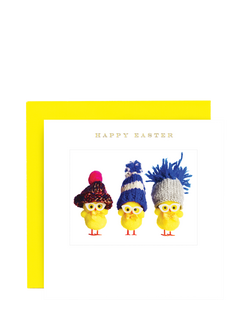 Susan O'Hanlon Chicks In Woolly Hats Easter Card, Multi