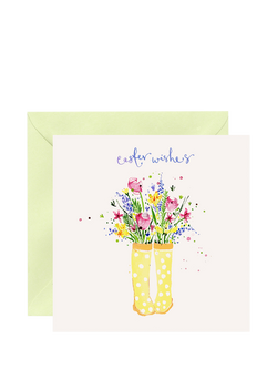 Louise Mulgrew Designs Wellies Easter Wishes Easter Card, Multi