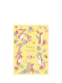 Sara Miller Yellow Bunnies Easter Card, Multi