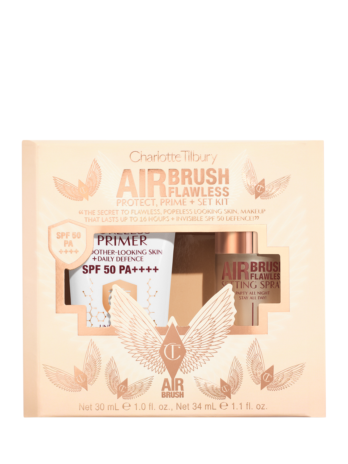 Product image 6 of 6, which shows Charlotte Tilbury Airbrush Flawless Protect, Prime & Set Christmas Makeup Gift Set