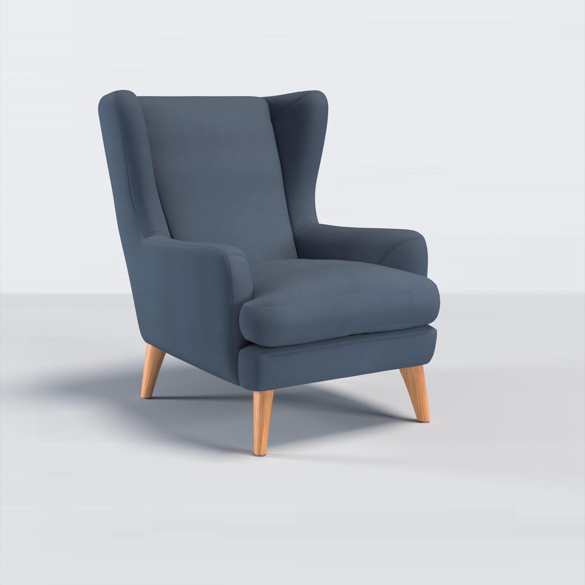 Bergen II Range, John Lewis Bergen II Armchair, Light Leg, Easy Clean Eco Cotton Navy