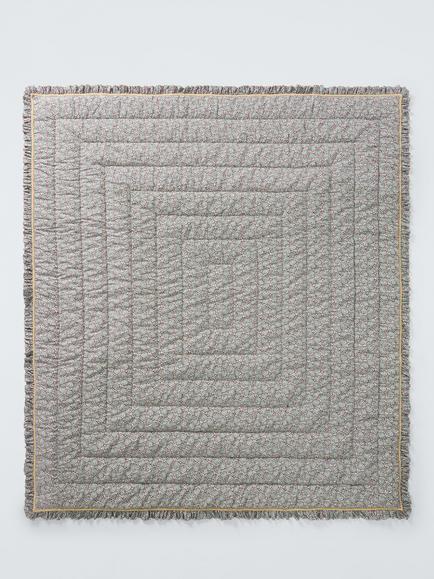 John Lewis x Sanderson Frisk Quilted Frilled Bedspread, Blue - view 2, Blue