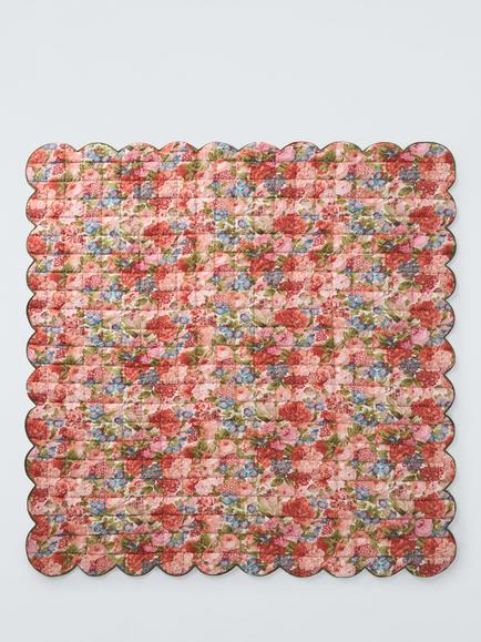 John Lewis x Sanderson Rose & Peony Quilted Scalloped Bedspread, Multi - view 2, Multi