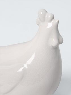John Lewis Glazed Ceramic Hen Decoration - view 2, White