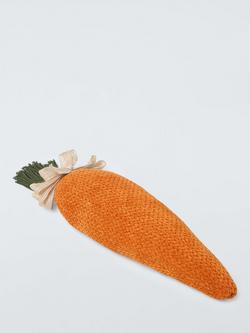 John Lewis Chenille Carrot Cushion - view 2, Orange