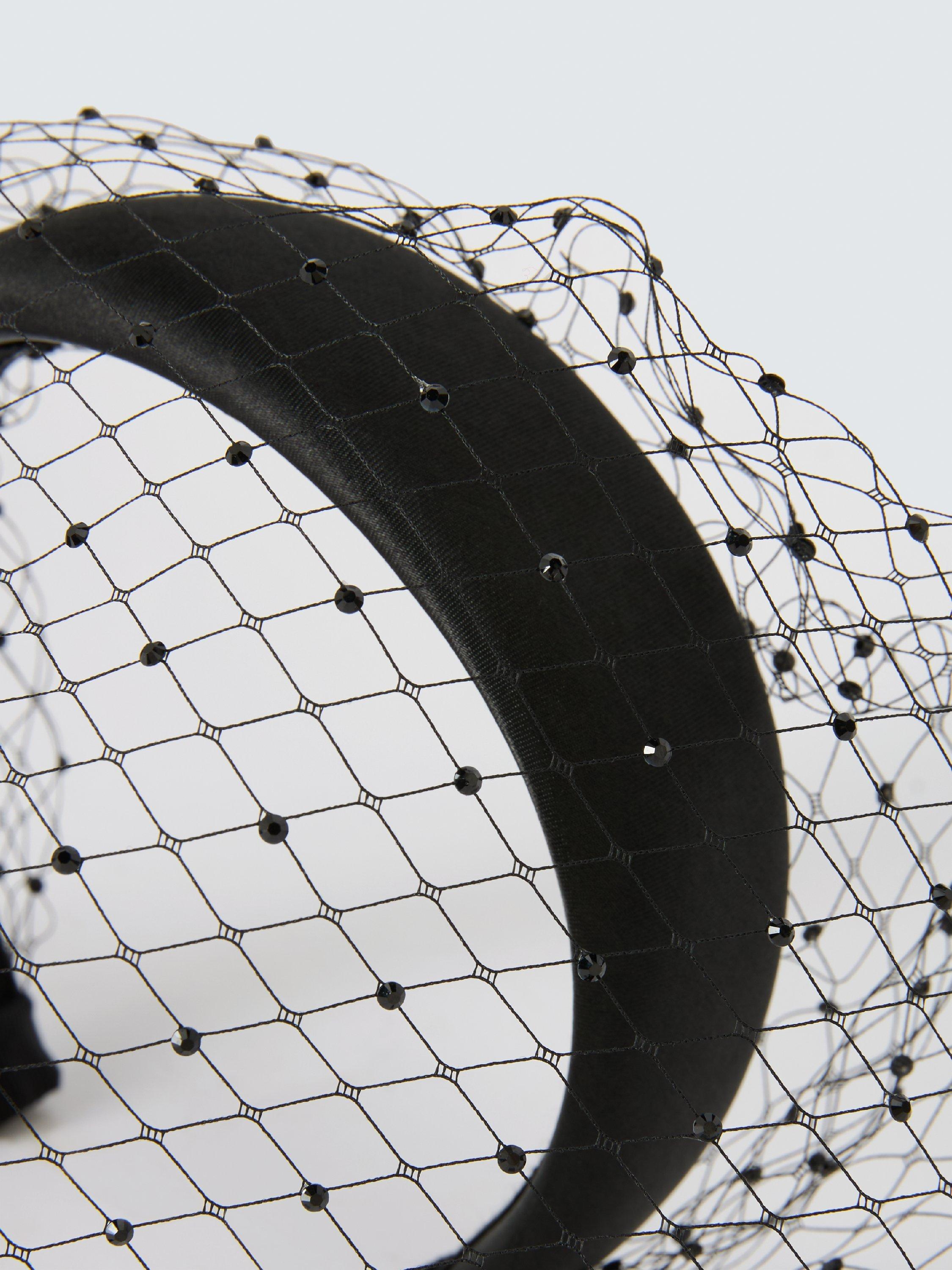 Product image 3 of 4, which shows John Lewis Alexis Headband with Veil, Black