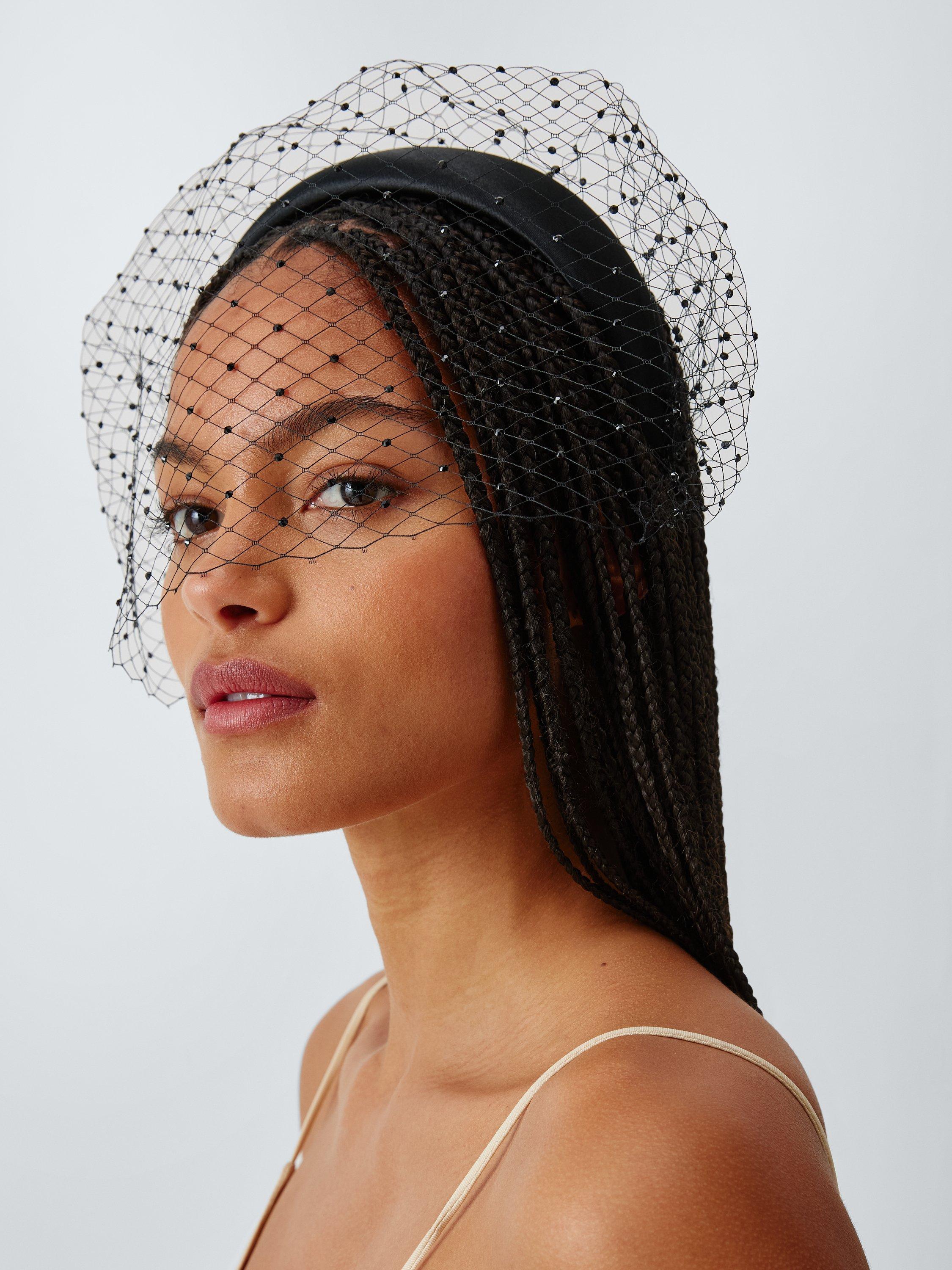 Product image 4 of 4, which shows John Lewis Alexis Headband with Veil, Black