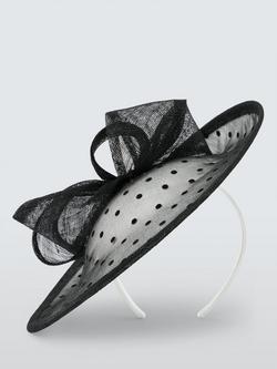 John Lewis Anais Medium Disc Fascinator - view 2, Black/White