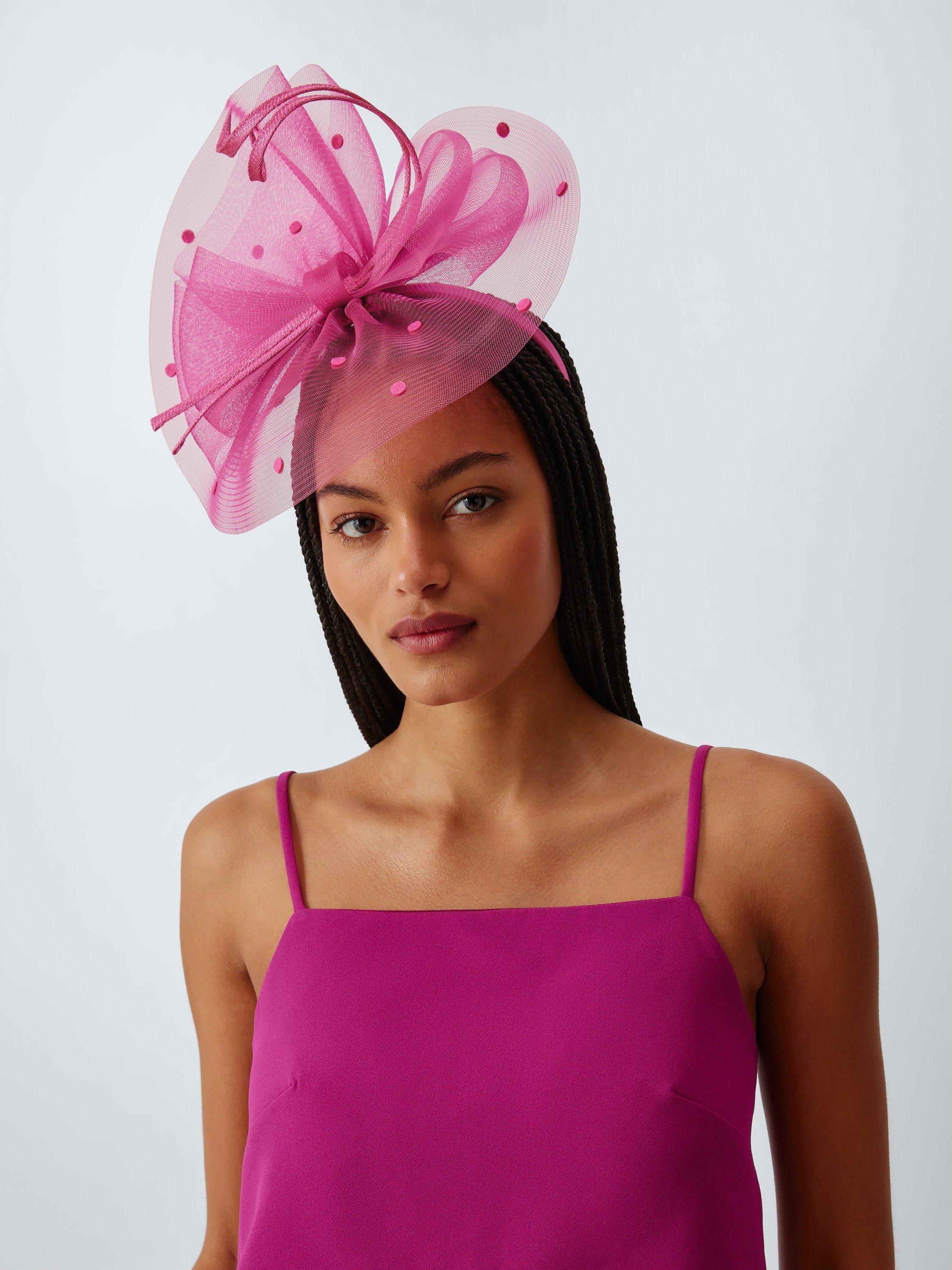 Product image 1 of 4, which shows John Lewis Arabella Polka Dot Fascinator, Fuschia