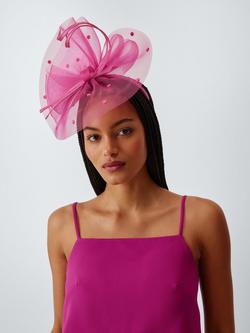 John Lewis Arabella Polka Dot Fascinator, Fuschia