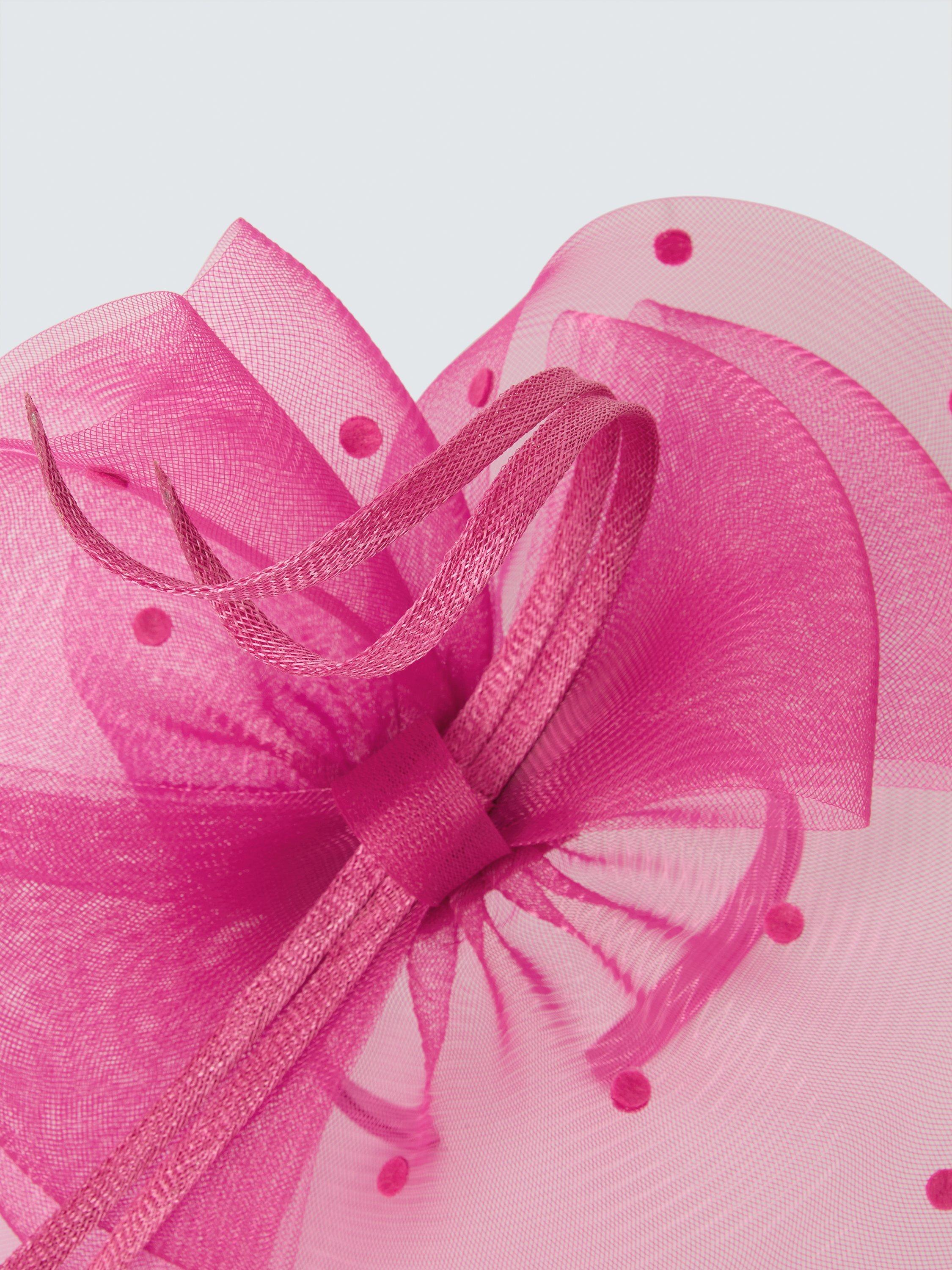Product image 3 of 4, which shows John Lewis Arabella Polka Dot Fascinator, Fuschia