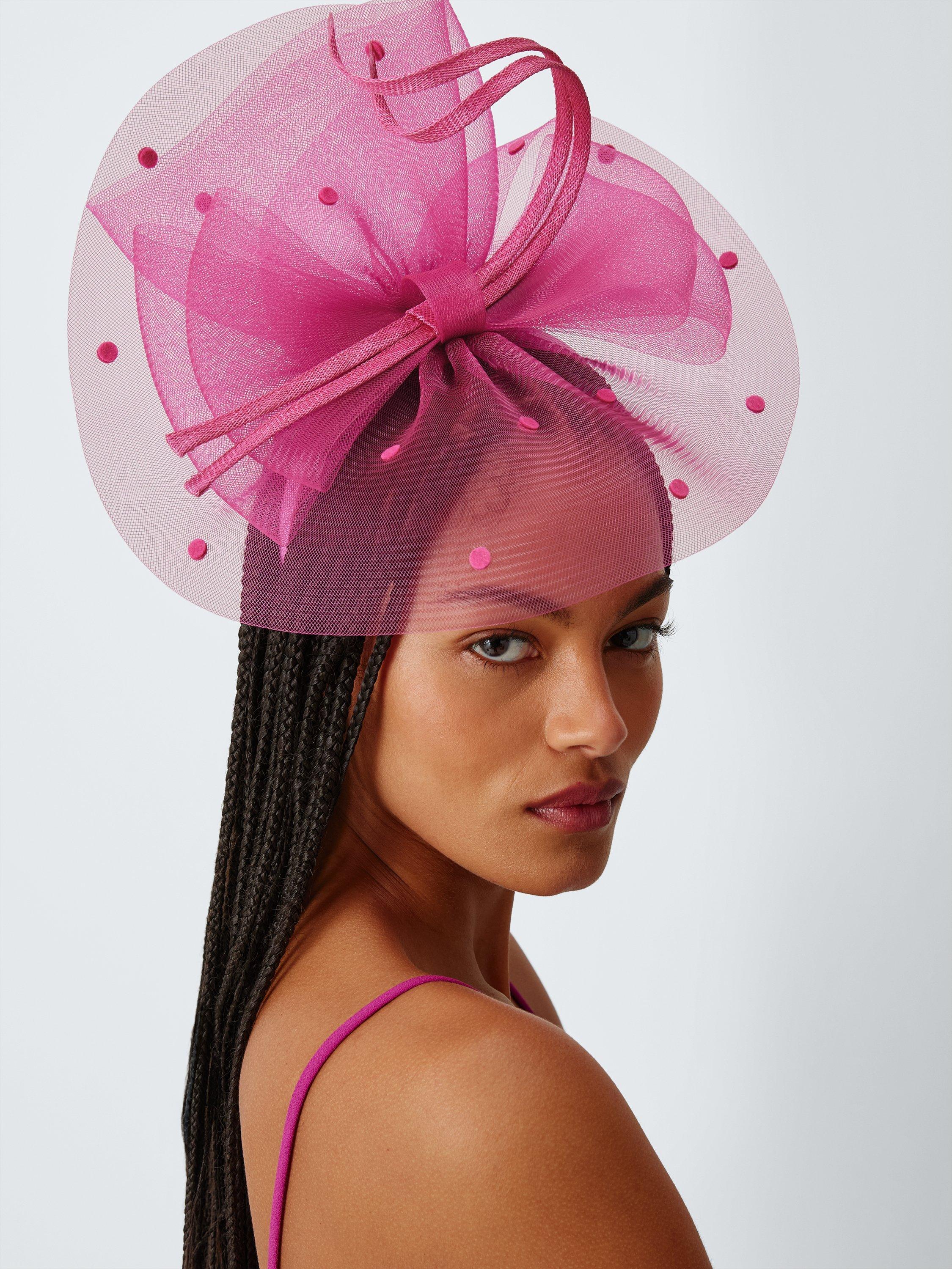 Product image 4 of 4, which shows John Lewis Arabella Polka Dot Fascinator, Fuschia