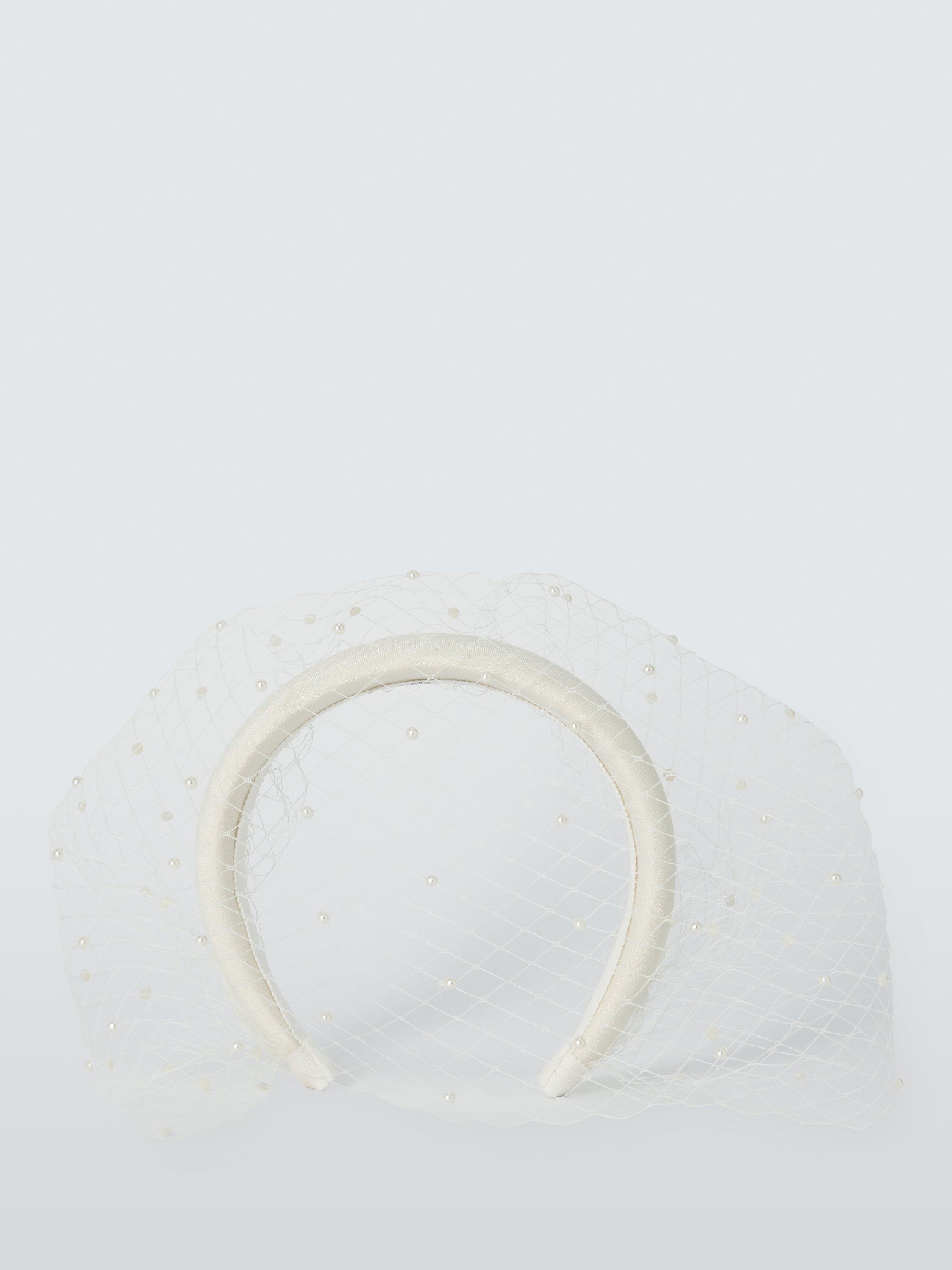 Product image 2 of 4, which shows John Lewis Chloe Headband with Veil, Ivory
