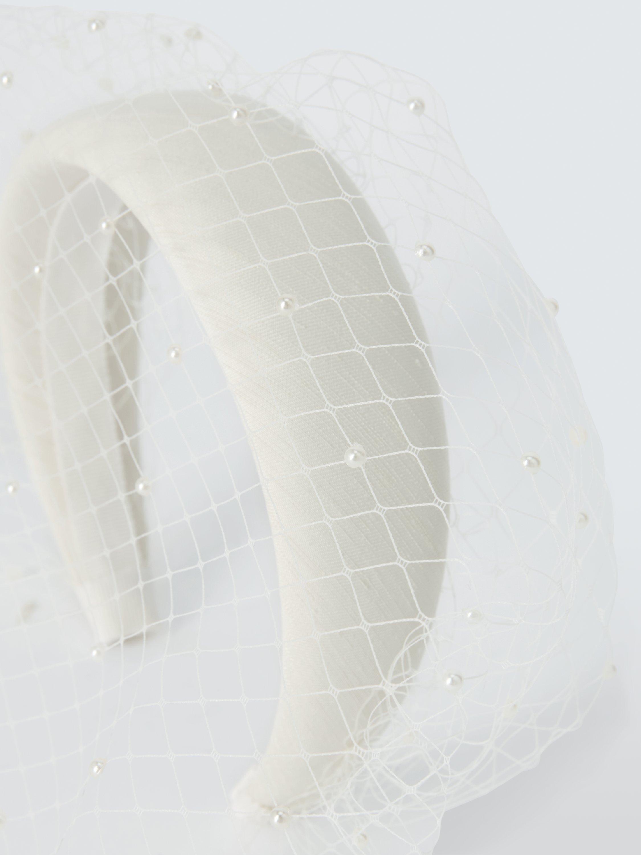Product image 3 of 4, which shows John Lewis Chloe Headband with Veil, Ivory