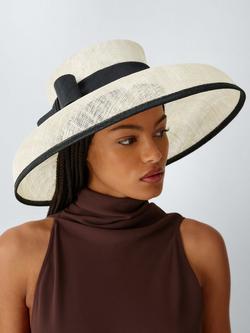 John Lewis Coco Downward Brim Hat, Natural/Black, Natural/Blk