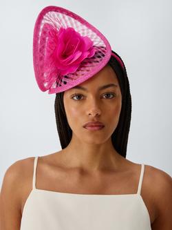 John Lewis Darcia Crosshatch Fascinator, Fuschia