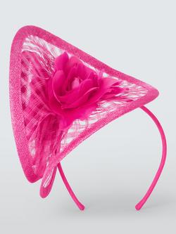 John Lewis Darcia Crosshatch Fascinator - view 2, Fuschia